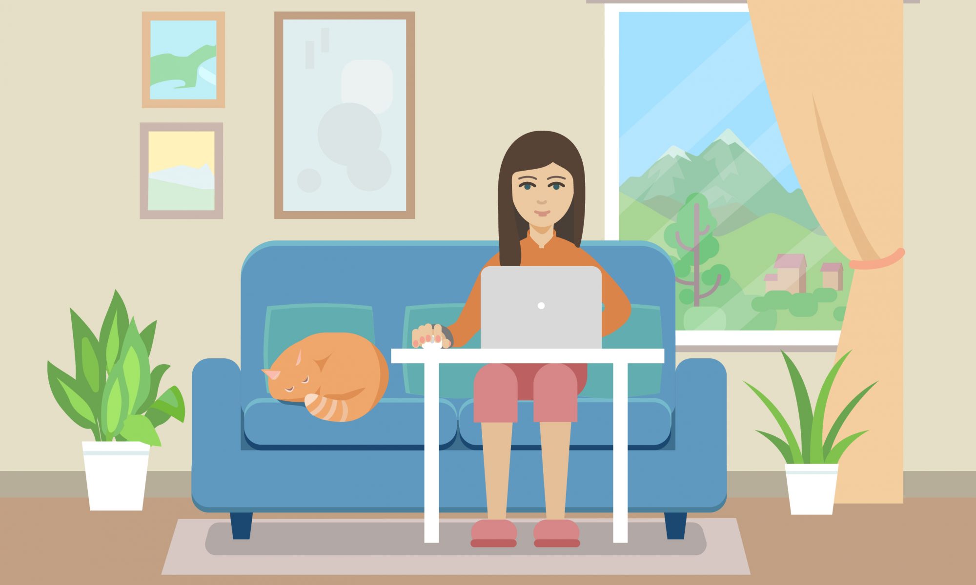 Women working from home