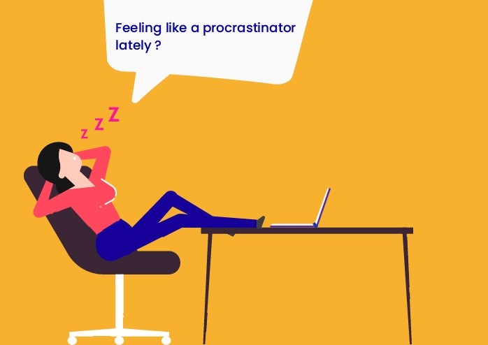 Women feeling like a procrastinator 