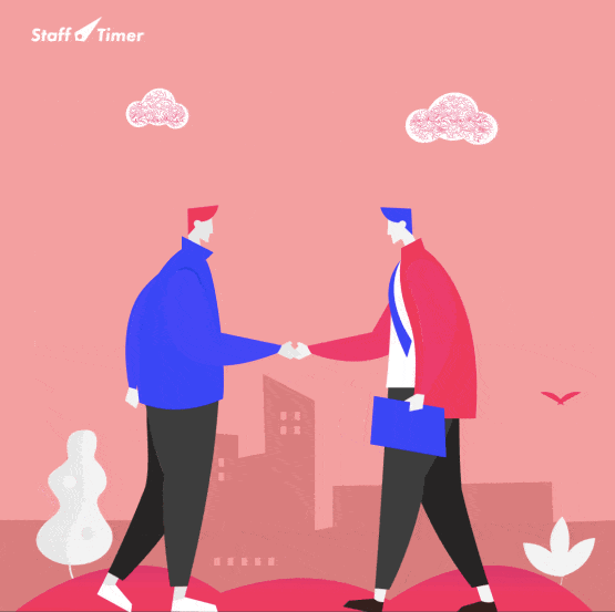 Client and Employee shaking hands