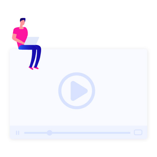 man watching daily work video