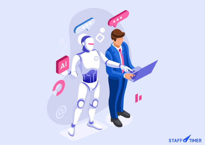 Artificial intelligence helping man in work