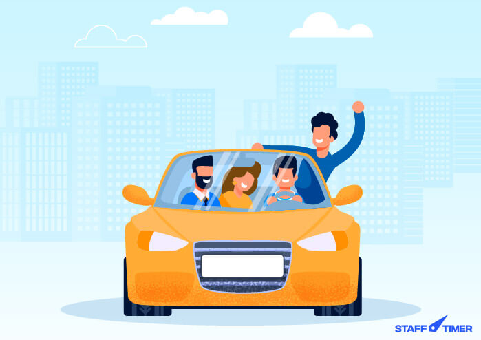people traveling in car